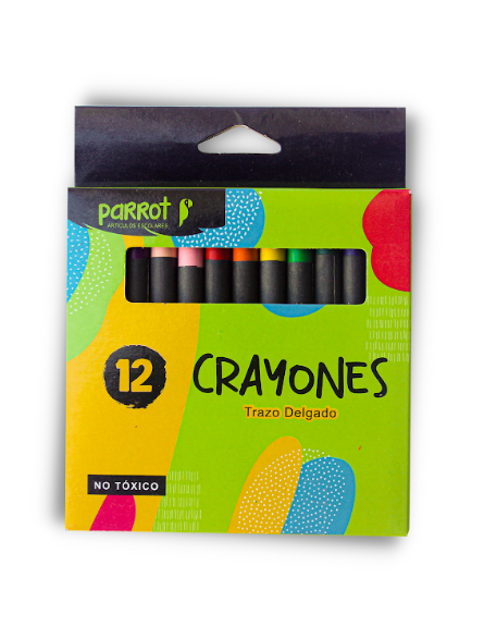 CRAYONES PARROT  DE CERA  12 ESTÁNDAR