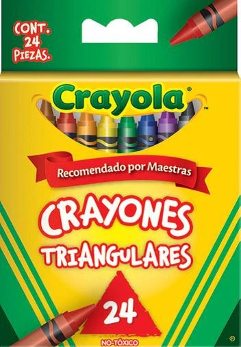 CRAYONES TRIANGULARES DE CERA CRAYOLA 24 UNIDADES