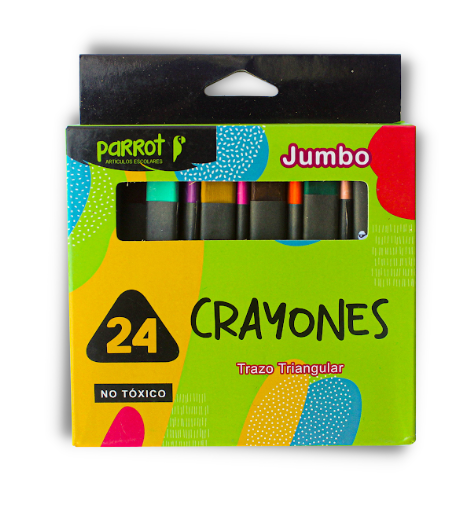 CRAYONES PARROT JUMBO TRIANGULAR 24 U    