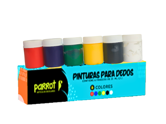 PINTURA DE DEDO PARROT CAJA C/ 6U