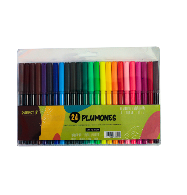 PLUMONES PARROT 24 UNIDDES DELGADOS